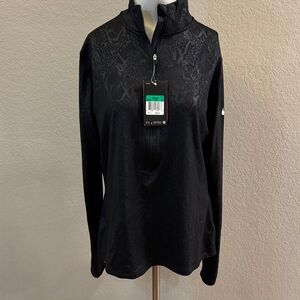 Nike Black Patterned Quarter-Zip Pullover New with tag XL women’s